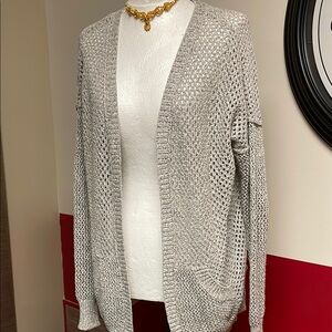 Maurice’s Women's Gray/Black Open-Knit Sweater